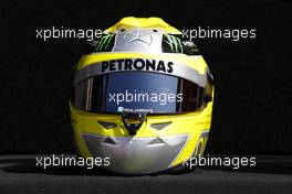 The helmet of Nico Rosberg (GER) Mercedes AMG F1. 14.03.2013. Formula 1 World Championship, Rd 1, Australian Grand Prix, Albert Park, Melbourne, Australia, Preparation Day.
