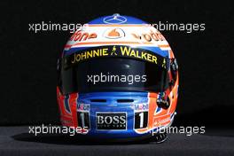 The helmet of Jenson Button (GBR) McLaren. 14.03.2013. Formula 1 World Championship, Rd 1, Australian Grand Prix, Albert Park, Melbourne, Australia, Preparation Day.