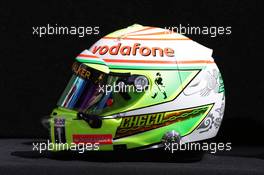 The helmet of Sergio Perez (MEX) McLaren. 14.03.2013. Formula 1 World Championship, Rd 1, Australian Grand Prix, Albert Park, Melbourne, Australia, Preparation Day.