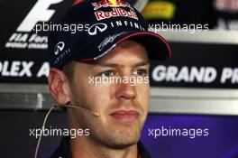 Sebastian Vettel (GER) Red Bull Racing in the FIA Press Conference. 14.03.2013. Formula 1 World Championship, Rd 1, Australian Grand Prix, Albert Park, Melbourne, Australia, Preparation Day.