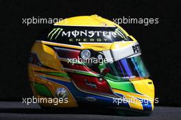 The helmet of Lewis Hamilton (GBR) Mercedes AMG F1. 14.03.2013. Formula 1 World Championship, Rd 1, Australian Grand Prix, Albert Park, Melbourne, Australia, Preparation Day.