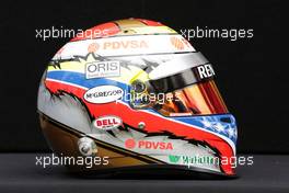 The helmet of Pastor Maldonado (VEN) Williams. 14.03.2013. Formula 1 World Championship, Rd 1, Australian Grand Prix, Albert Park, Melbourne, Australia, Preparation Day.