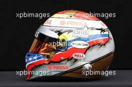The helmet of Pastor Maldonado (VEN) Williams. 14.03.2013. Formula 1 World Championship, Rd 1, Australian Grand Prix, Albert Park, Melbourne, Australia, Preparation Day.