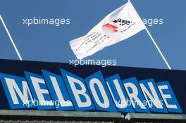 Melbourne track sign. 13.03.2013. Formula 1 World Championship, Rd 1, Australian Grand Prix, Albert Park, Melbourne, Australia, Preparation Day.