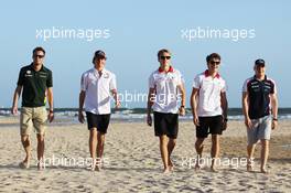 Rookie drivers on the beach (L to R): Giedo van der Garde (NLD) Caterham F1 Team; Esteban Gutierrez (MEX) Sauber; Max Chilton (GBR) Marussia F1 Team; Jules Bianchi (FRA) Marussia F1 Team; Valtteri Bottas (FIN) Williams. 13.03.2013. Formula 1 World Championship, Rd 1, Australian Grand Prix, Albert Park, Melbourne, Australia, Preparation Day.