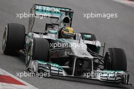 Lewis Hamilton (GBR) Mercedes AMG F1 W04. 22.02.2013. Formula One Testing, Day Four, Barcelona, Spain.