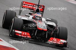 Jenson Button (GBR) McLaren MP4-28. 22.02.2013. Formula One Testing, Day Four, Barcelona, Spain.