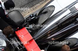 McLaren MP4-28 exhaust detail. 21.02.2013. Formula One Testing, Day Three, Barcelona, Spain.