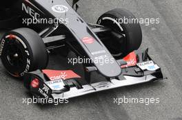 Sauber C32 front wing. 21.02.2013. Formula One Testing, Day Three, Barcelona, Spain.