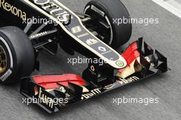 Lotus F1 E21 front wing. 21.02.2013. Formula One Testing, Day Three, Barcelona, Spain.