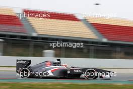 Nico Hulkenberg (GER) Sauber C32. 21.02.2013. Formula One Testing, Day Three, Barcelona, Spain.