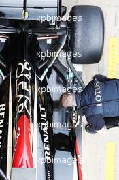 Lotus F1 E21 engine cover detail. 21.02.2013. Formula One Testing, Day Three, Barcelona, Spain.