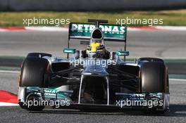 Lewis Hamilton (GBR) Mercedes AMG F1 W04. 20.02.2013. Formula One Testing, Day Two, Barcelona, Spain.