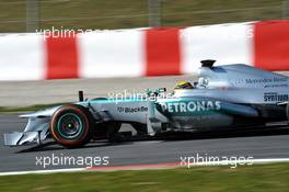 Lewis Hamilton (GBR) Mercedes AMG F1 W04. 20.02.2013. Formula One Testing, Day Two, Barcelona, Spain.