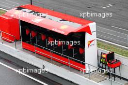 Ferrari pit gantry. 01.03.2013. Formula One Testing, Day Two, Barcelona, Spain.