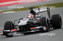 Nico Hulkenberg (GER) Sauber C32. 01.03.2013. Formula One Testing, Day Two, Barcelona, Spain.