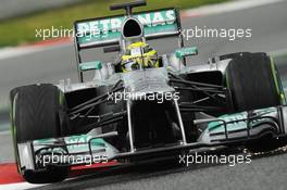 Nico Rosberg (GER) Mercedes AMG F1 W04. 01.03.2013. Formula One Testing, Day Two, Barcelona, Spain.