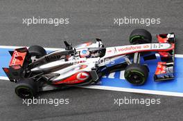 Jenson Button (GBR) McLaren MP4-28. 01.03.2013. Formula One Testing, Day Two, Barcelona, Spain.