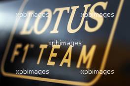 Lotus F1 Team logo. 01.03.2013. Formula One Testing, Day Two, Barcelona, Spain.