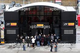 Pirelli motorhome.  01.03.2013. Formula One Testing, Day Two, Barcelona, Spain.