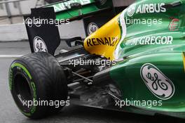 Caterham CT03 exhaust and rear suspension. 01.03.2013. Formula One Testing, Day Two, Barcelona, Spain.