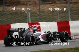 Nico Hulkenberg (GER) Sauber C32. 01.03.2013. Formula One Testing, Day Two, Barcelona, Spain.
