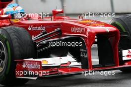 Fernando Alonso (ESP) Ferrari F138 front wing and nosecone. 01.03.2013. Formula One Testing, Day Two, Barcelona, Spain.