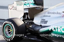 Mercedes AMG F1 W04 rear suspension and rear wing. 02.03.2013. Formula One Testing, Day Three, Barcelona, Spain.