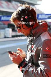 Jenson Button (GBR) McLaren. 02.03.2013. Formula One Testing, Day Three, Barcelona, Spain.