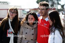 Jules Bianchi (FRA) Marussia F1 Team with fans. 02.03.2013. Formula One Testing, Day Three, Barcelona, Spain.