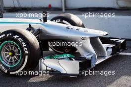 Mercedes AMG F1 W04 front wing. 02.03.2013. Formula One Testing, Day Three, Barcelona, Spain.