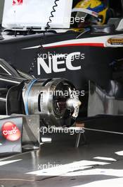 Esteban Gutierrez (MEX) Sauber C32 brake. 02.03.2013. Formula One Testing, Day Three, Barcelona, Spain.