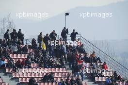 Fans in the grandstand. 02.03.2013. Formula One Testing, Day Three, Barcelona, Spain.