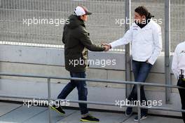 (L to R): Nico Hulkenberg (GER) Sauber with former team mate Paul di Resta (GBR) Sahara Force India F1. 02.03.2013. Formula One Testing, Day Three, Barcelona, Spain.