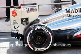 McLaren MP4-28 rear wing. 03.03.2013. Formula One Testing, Day Four, Barcelona, Spain.