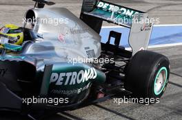 Nico Rosberg (GER) Mercedes AMG F1 W04 rear suspension. 03.03.2013. Formula One Testing, Day Four, Barcelona, Spain.