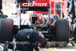 Daniel Ricciardo (AUS) Scuderia Toro Rosso STR8 rear diffuser and rear wing. 03.03.2013. Formula One Testing, Day Four, Barcelona, Spain.