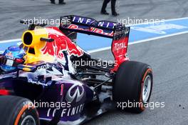 Sebastian Vettel (GER) Red Bull Racing RB9 rear suspension. 03.03.2013. Formula One Testing, Day Four, Barcelona, Spain.