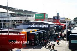 The paddock. 03.03.2013. Formula One Testing, Day Four, Barcelona, Spain.