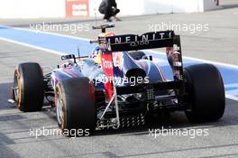 Sebastian Vettel (GER) Red Bull Racing RB9 running sensor equipment on the rear diffuser. 03.03.2013. Formula One Testing, Day Four, Barcelona, Spain.