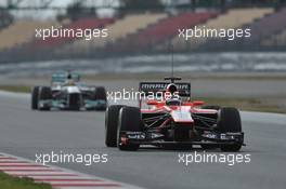 Max Chilton (GBR) Marussia F1 Team MR02. 28.02.2013. Formula One Testing, Day One, Barcelona, Spain.