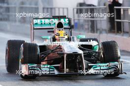 Lewis Hamilton (GBR) Mercedes AMG F1 W04. 28.02.2013. Formula One Testing, Day One, Barcelona, Spain.