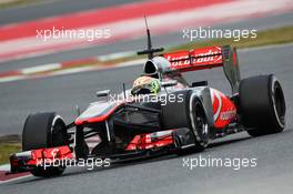 Sergio Perez (MEX) McLaren MP4-28. 28.02.2013. Formula One Testing, Day One, Barcelona, Spain.