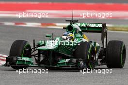 Charles Pic (FRA) Caterham CT03. 28.02.2013. Formula One Testing, Day One, Barcelona, Spain.