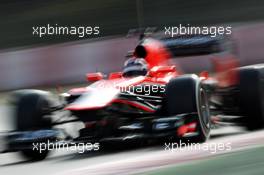 Max Chilton (GBR) Marussia F1 Team MR02. 28.02.2013. Formula One Testing, Day One, Barcelona, Spain.