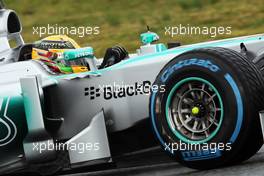 Lewis Hamilton (GBR) Mercedes AMG F1 W04. 28.02.2013. Formula One Testing, Day One, Barcelona, Spain.