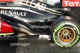 Lotus F1 E21 exhaust. 28.02.2013. Formula One Testing, Day One, Barcelona, Spain.