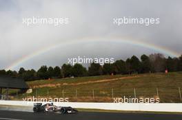 Esteban Gutierrez (MEX) Sauber C32 passes a rainbow. 28.02.2013. Formula One Testing, Day One, Barcelona, Spain.