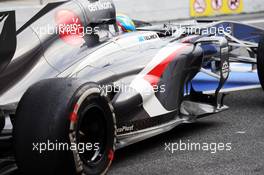 Esteban Gutierrez (MEX) Sauber C32 sidepod detail. 28.02.2013. Formula One Testing, Day One, Barcelona, Spain.