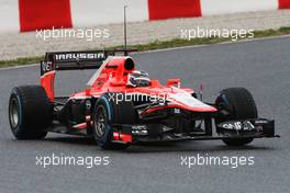 Max Chilton (GBR) Marussia F1 Team MR02. 28.02.2013. Formula One Testing, Day One, Barcelona, Spain.